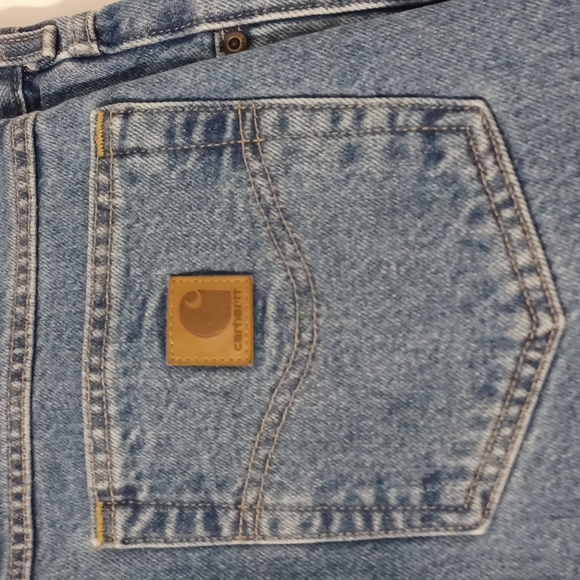 NWT Carhartt Men's Relaxed Fit Heavyweight 5-Pocket Tapered Stonewash Blue Jeans - Picture 10 of 14